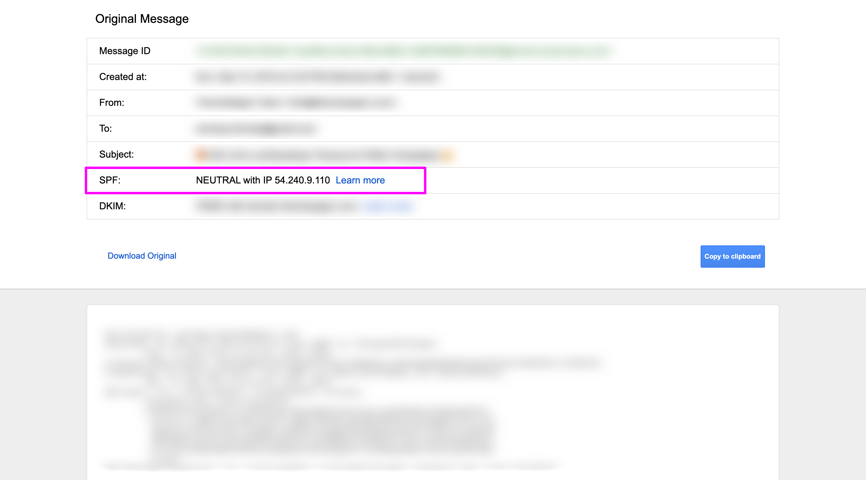 Email IP address in SPF field of Gmail's Show Original.