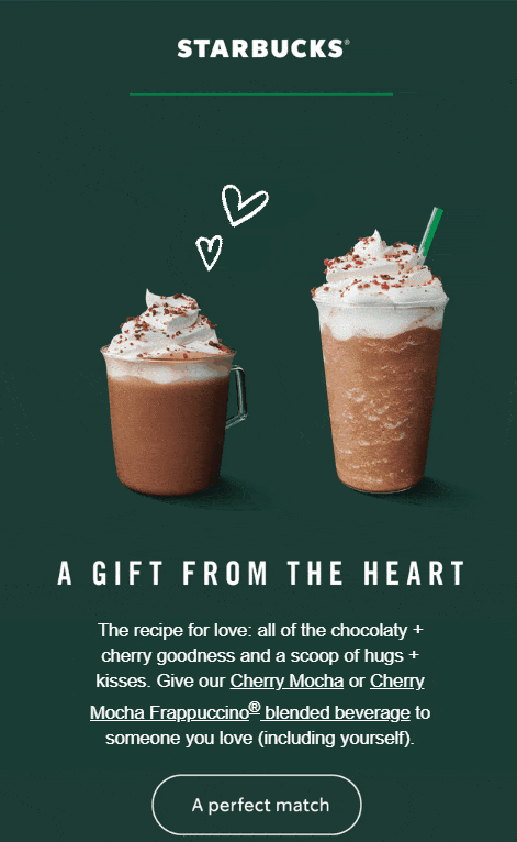 An example of an Email GIF by the Starbucks brand