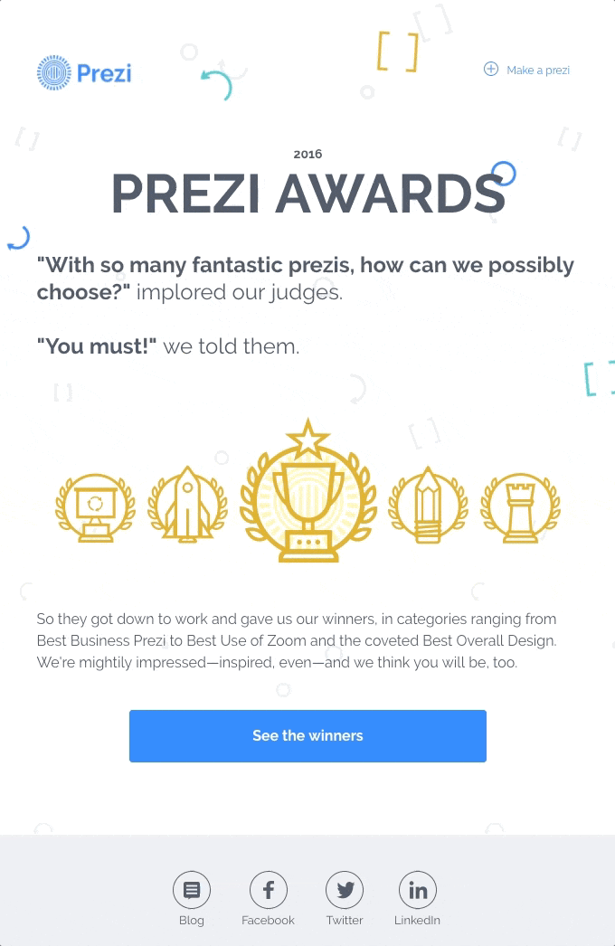 An example of an Email GIF by the Prezi brand