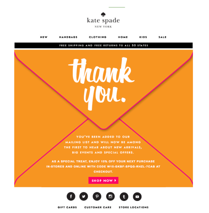 Example of a B2C email campaign.