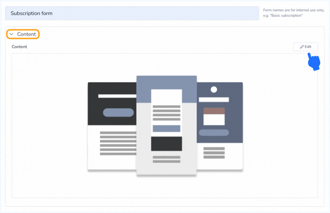 Designing the Form content in the MailBluster