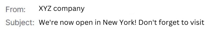 Location-based subject line.