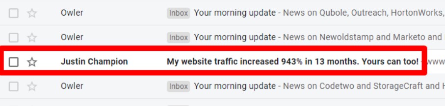 Statistics type email subject line.