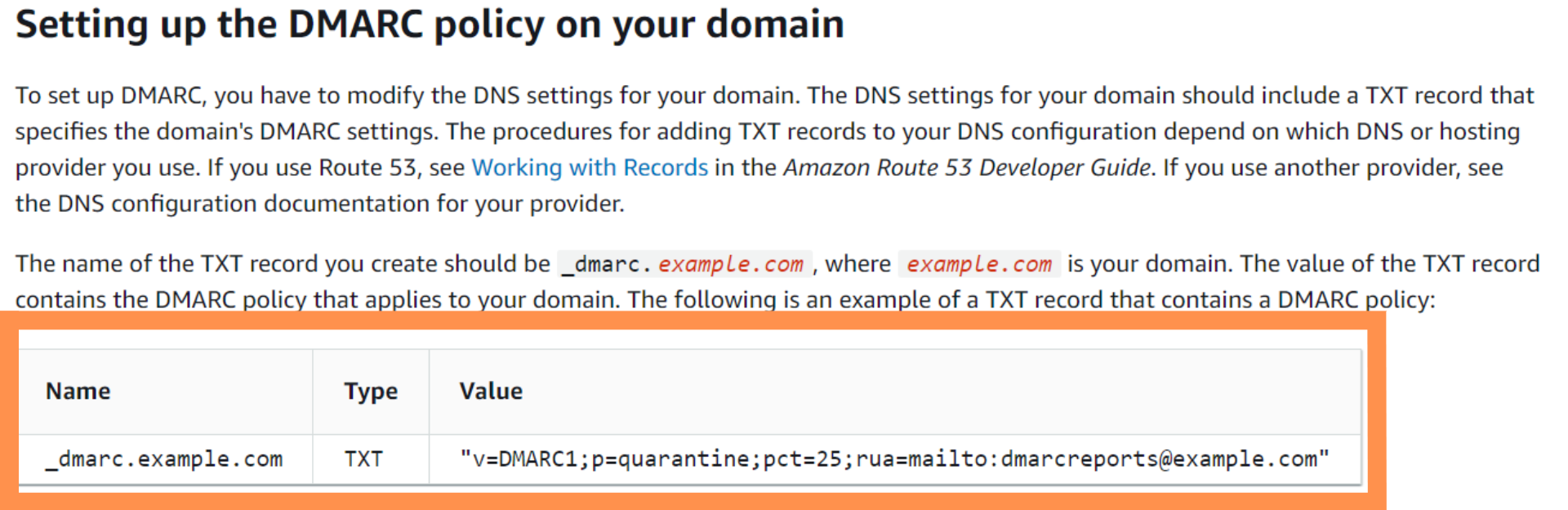 DMARC setup