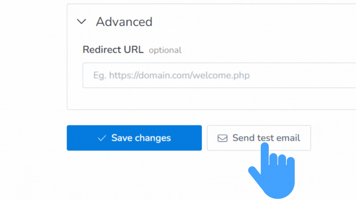 To test the double opt-in process, sending test email via MailBluster.