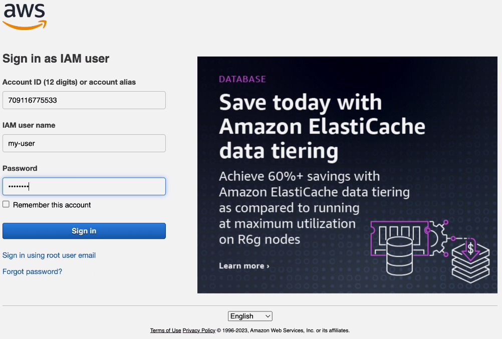 AWS IAM account: Sign-in