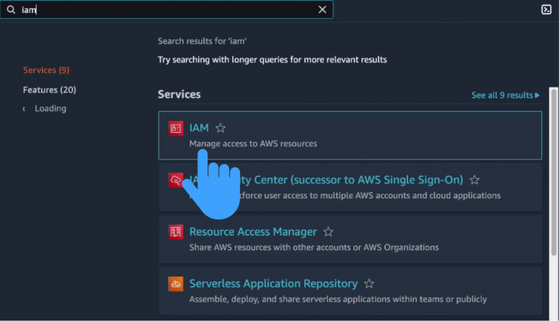 How to create IAM user in AWS: step 1