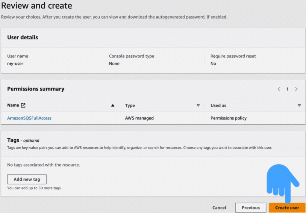 How to create IAM user in AWS: Create User