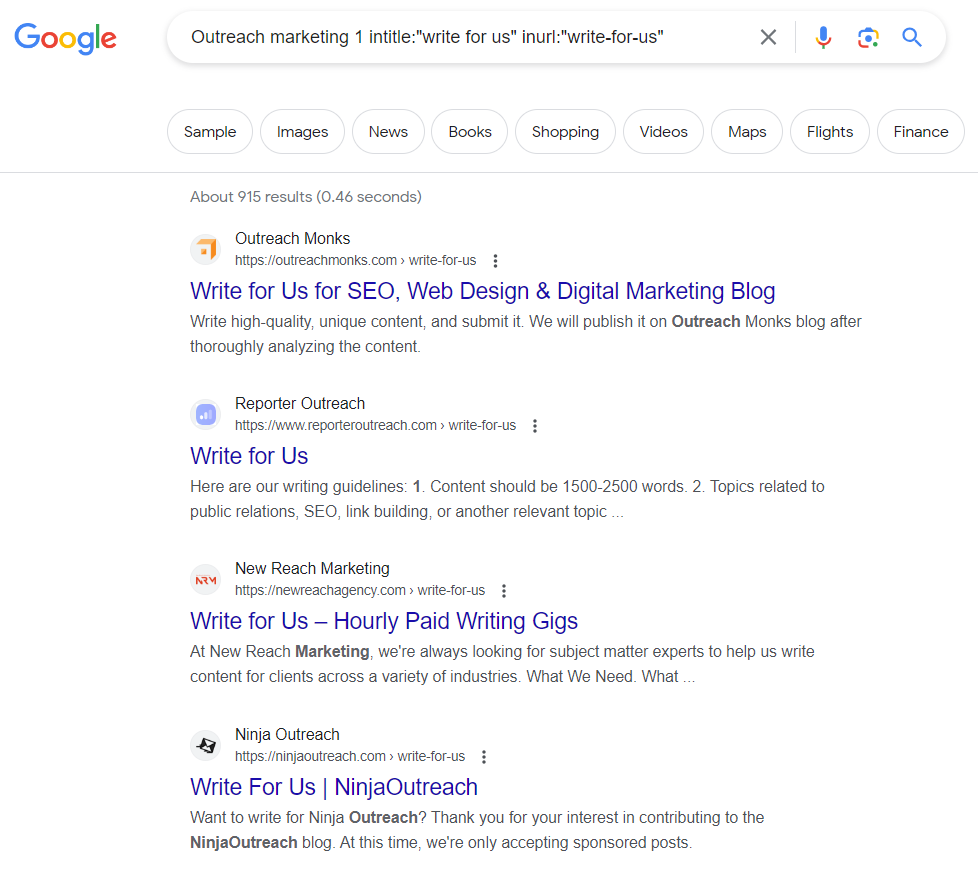 Finding guest blogging opportunities with Google Search Operator