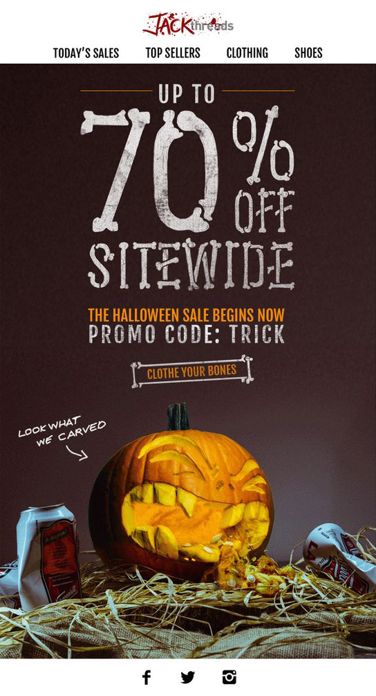 Spooky sale email idea