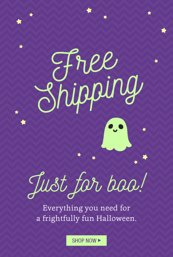 Halloween email offering free shiping 