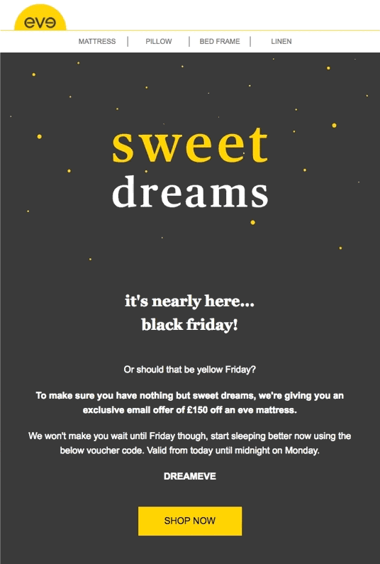 Black Friday email.