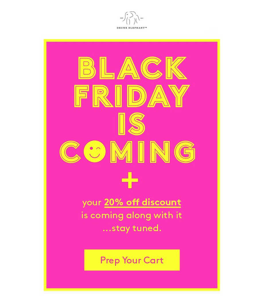 Black Friday teaser email  example.