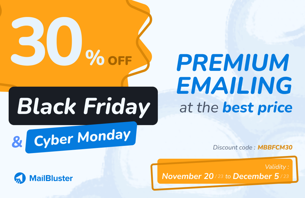 Black Friday and Cyber Monday deals from MailBluster.