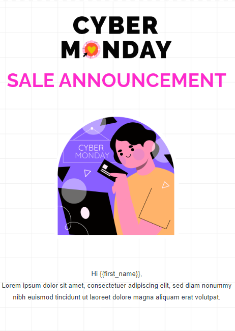 MailBluster's Cyber Monday email template. Cyber Monday email templates. 11