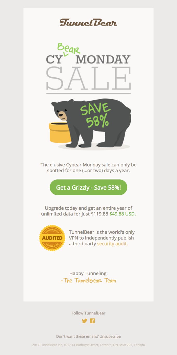 Cyber Monday email template