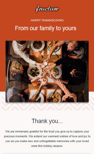 Thanksgiving email template from MailBluster 1.