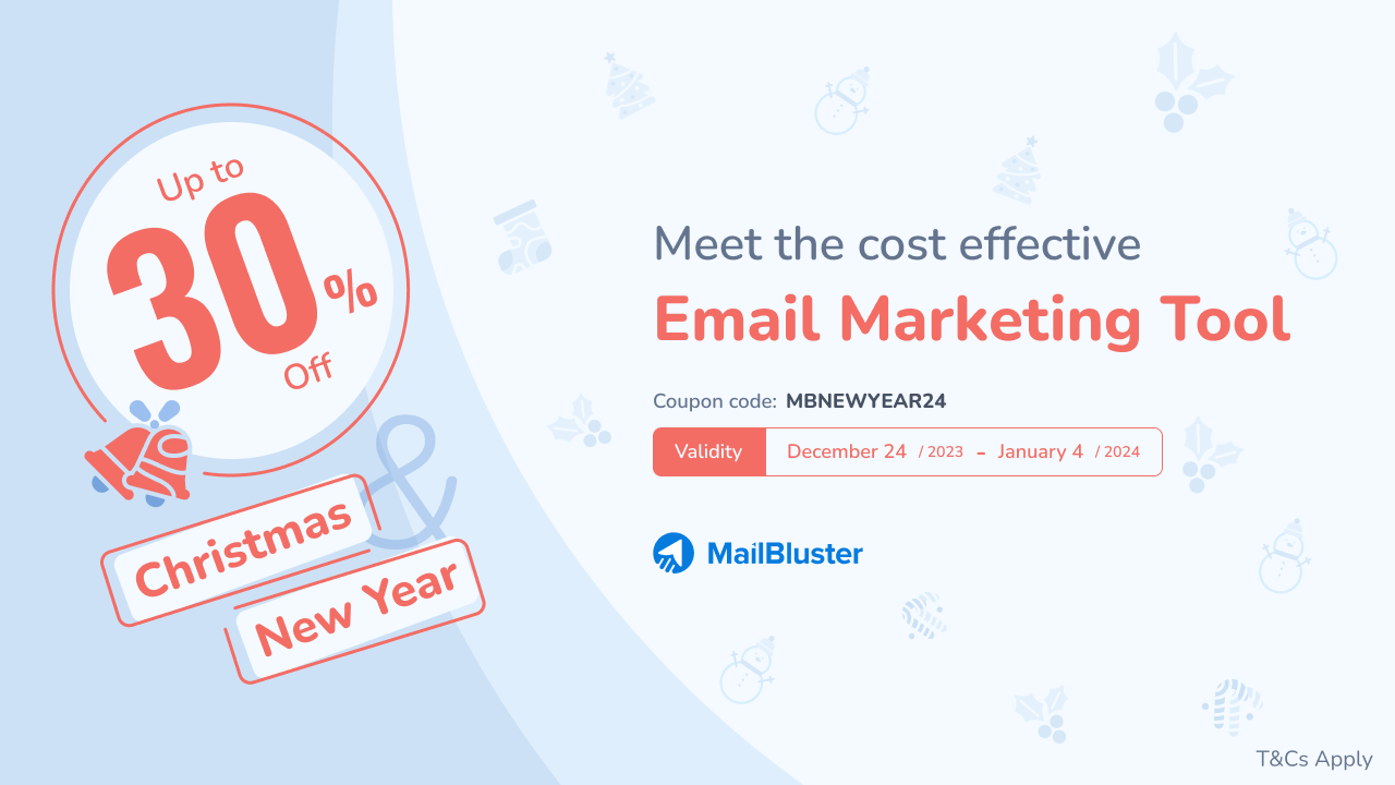 Christmas and New Year deals from MailBluster.