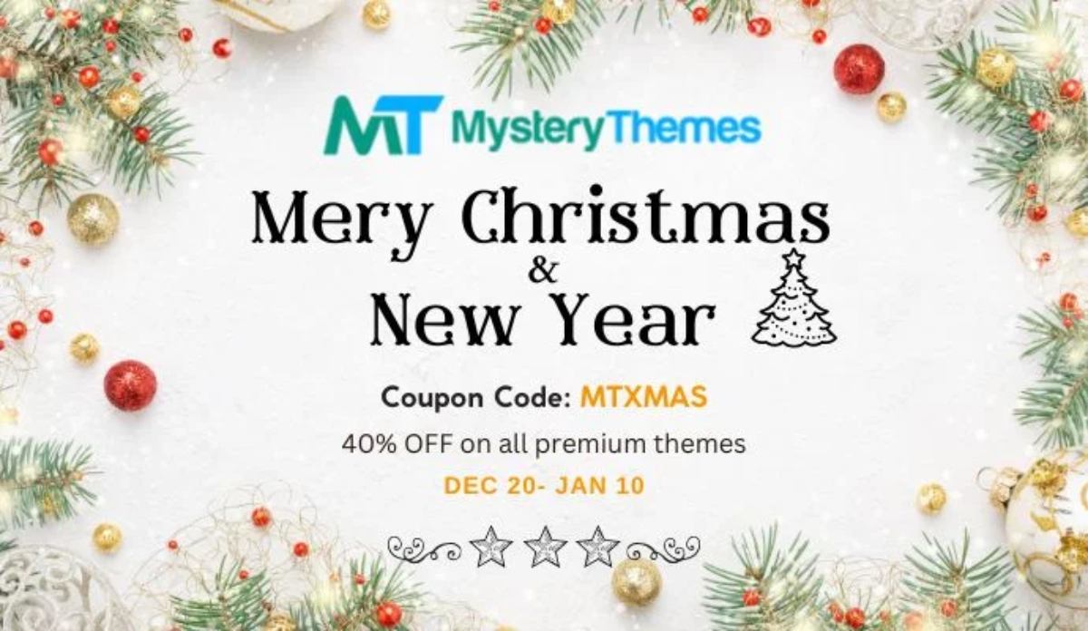 Christmas and New Year deals from MysteryThemes.