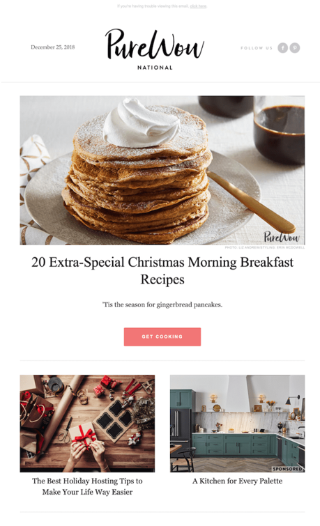 Christmas email template example.