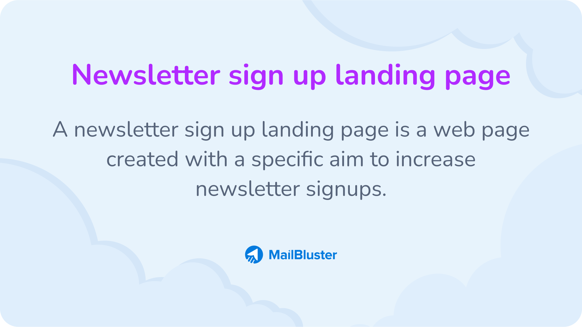 What is Newsletter Sign Up Landing Page? newsletter landing page definition.
