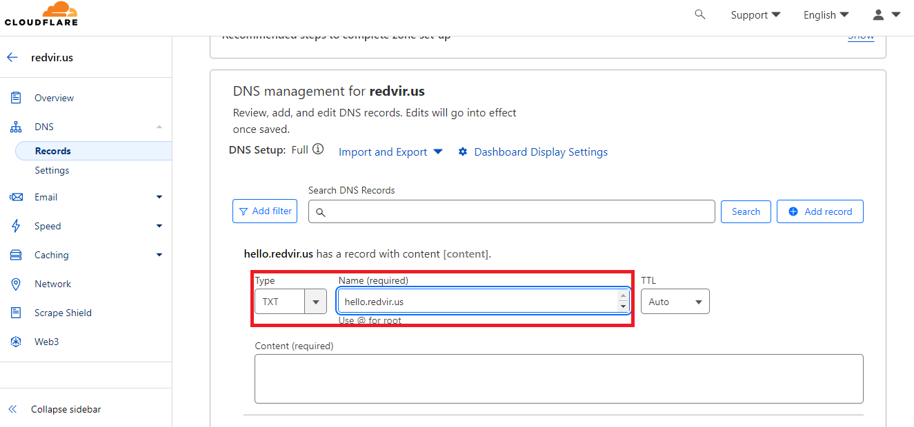 SPF record submission in Cloudflare