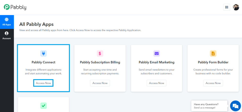 Pabbly integration dashboard
