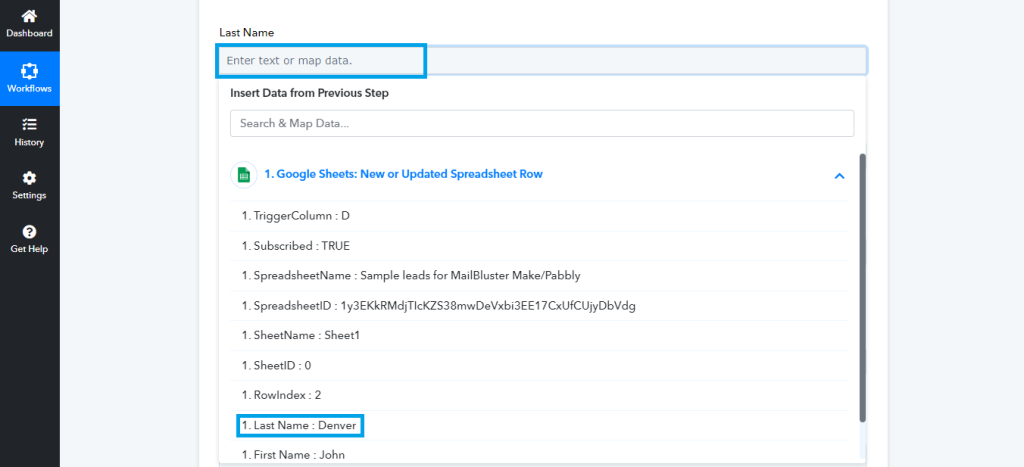 Adding Last Name in the Last Name field