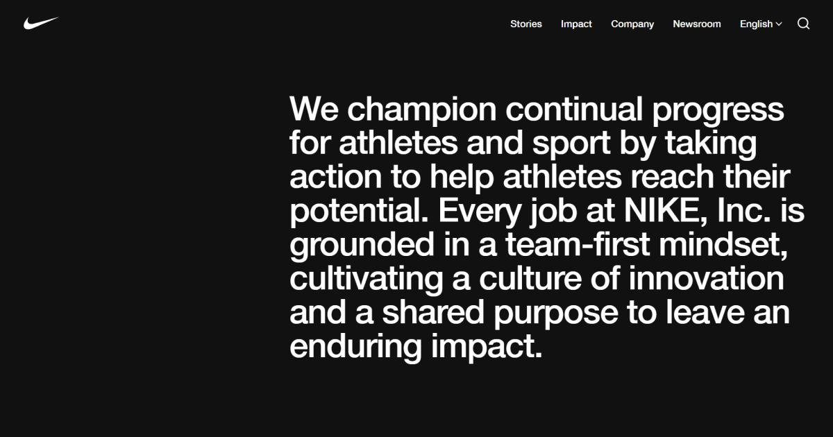 Product positioning statement of Nike