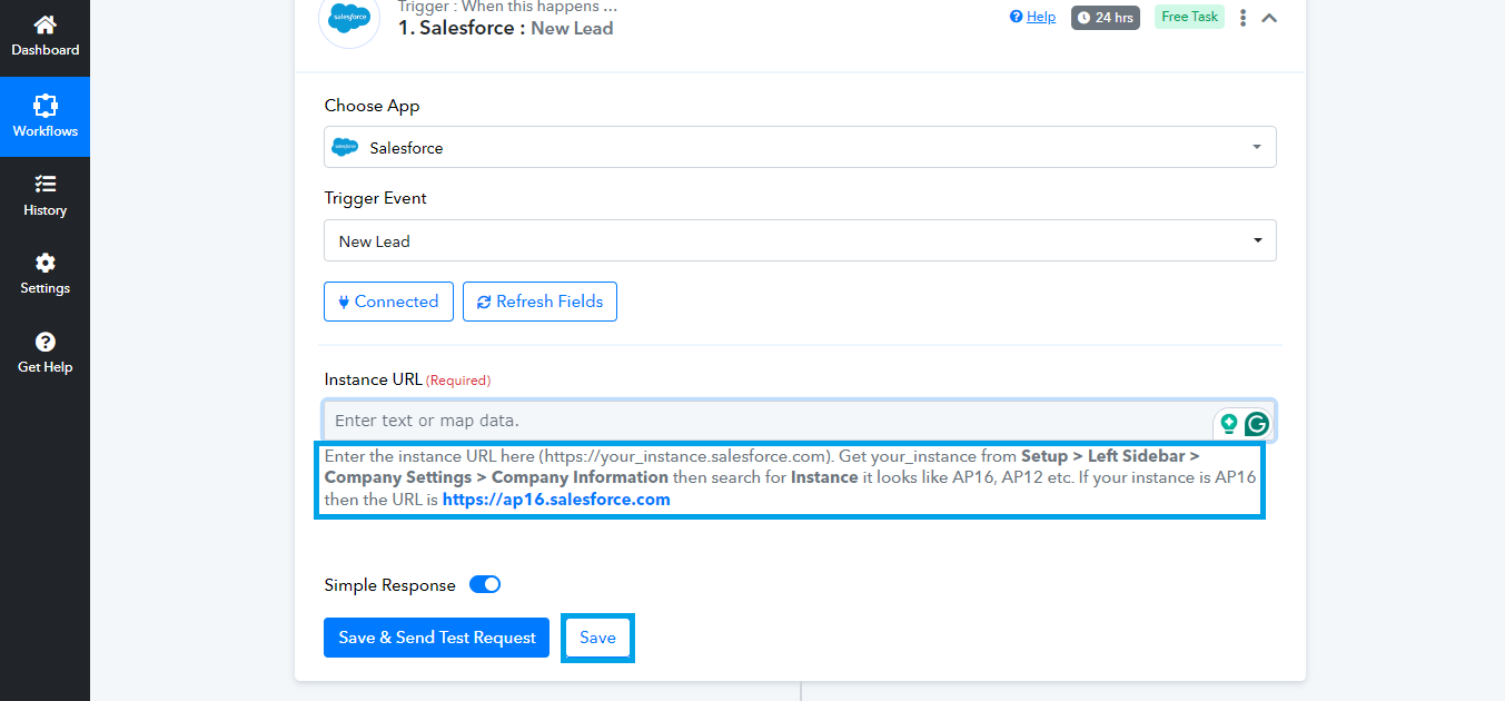 Salesforce lead adding pabbly