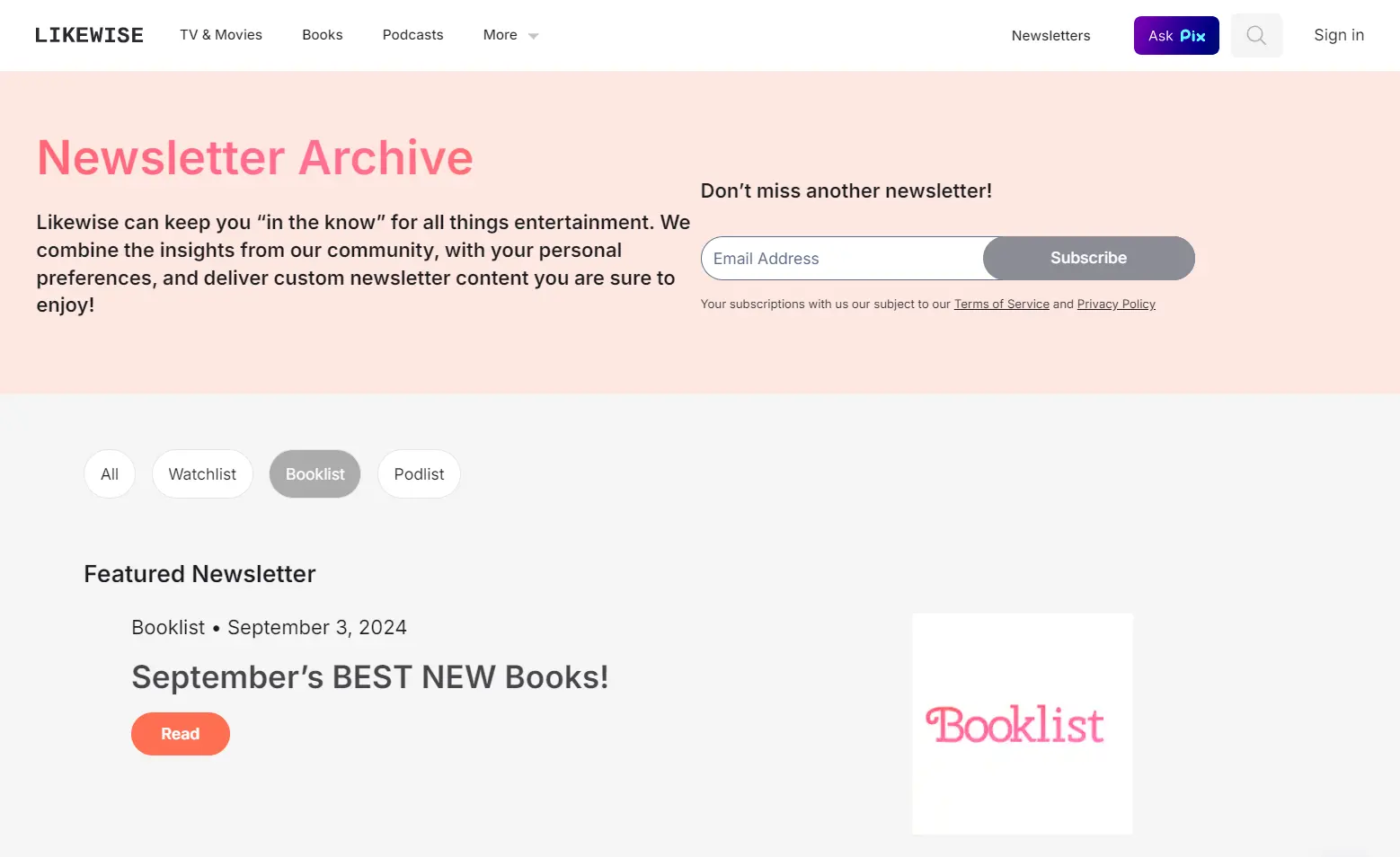 Likewise Newsletter archive