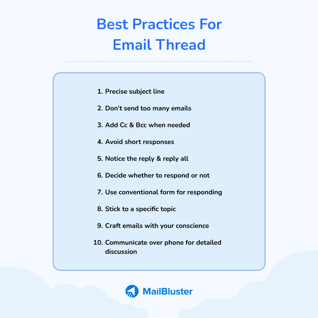 Best practices for email thread