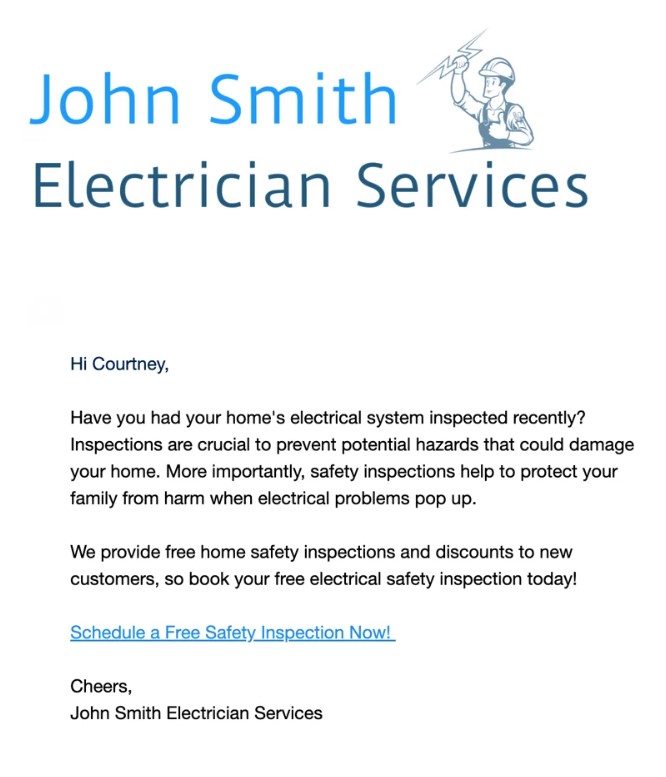 John Smith Electrician Service newsletter