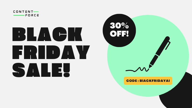 Black Friday sales from Contentforce AI