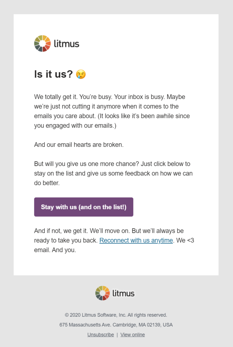 Email example of Litmus using animation emoji