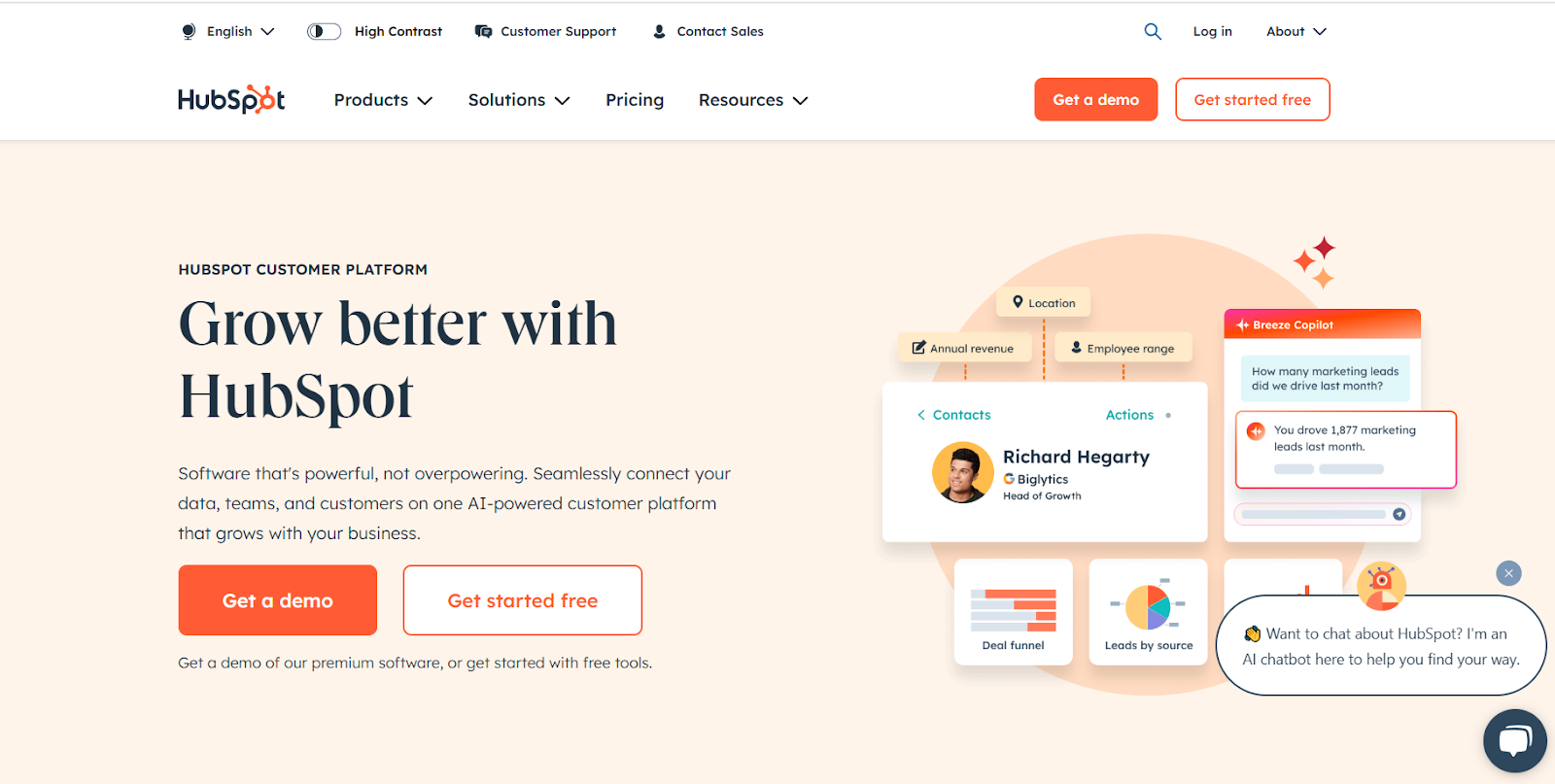 HubSpot as an example of white label email marketing software 