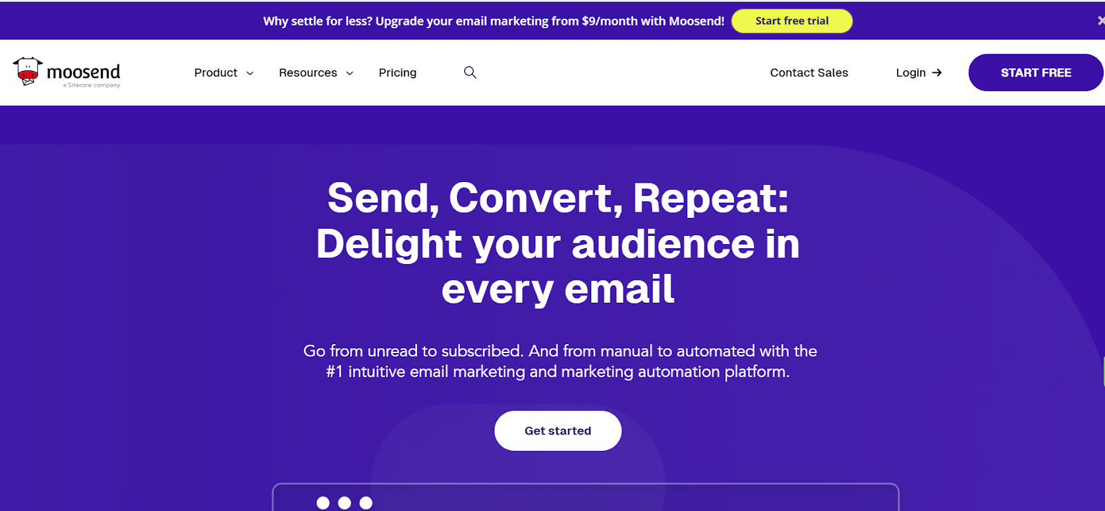 Moosend as an example of white label email marketing software 