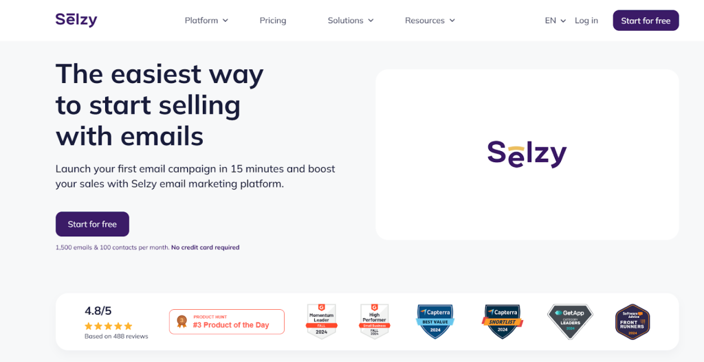 Alt: Selzy as an example of email marketing tool. 