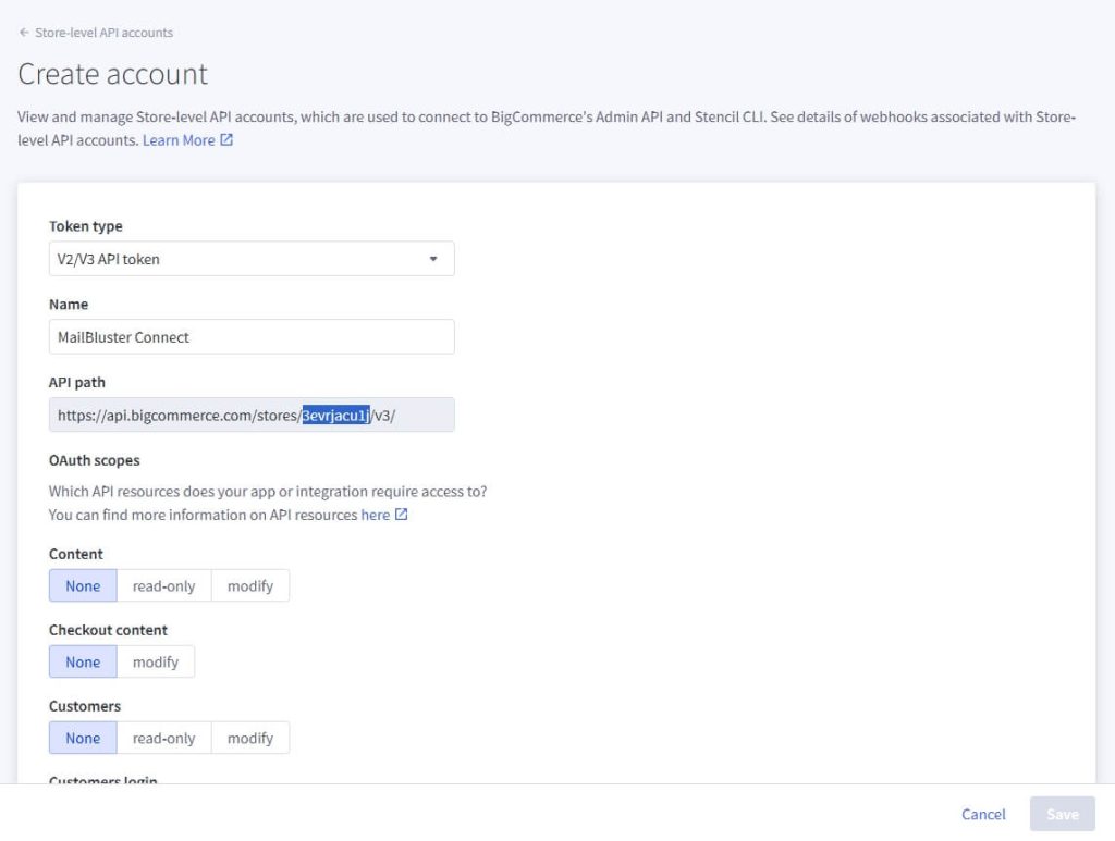 Copying the Store Hash on API Path on Make
