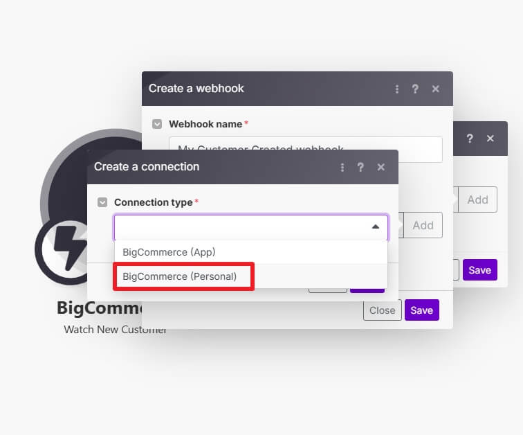 Adding connection type on Make