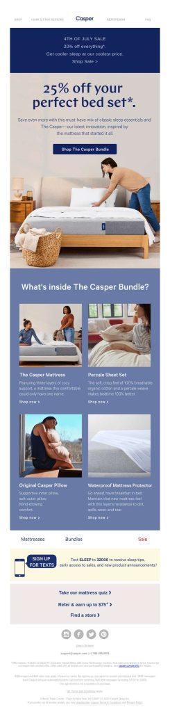 4th of July summer newsletter from Casper