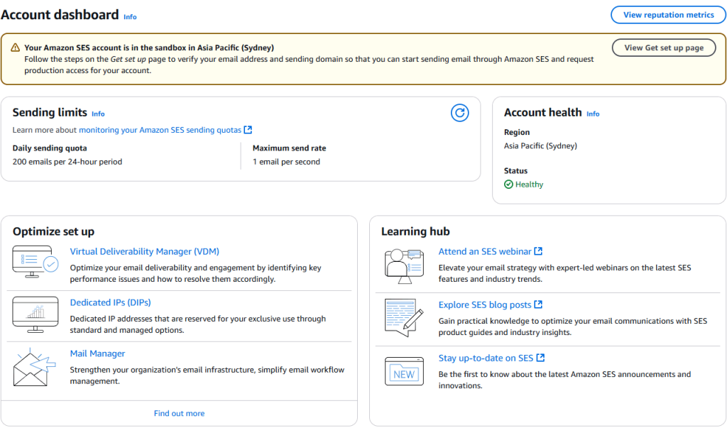 Amazon account dashboard