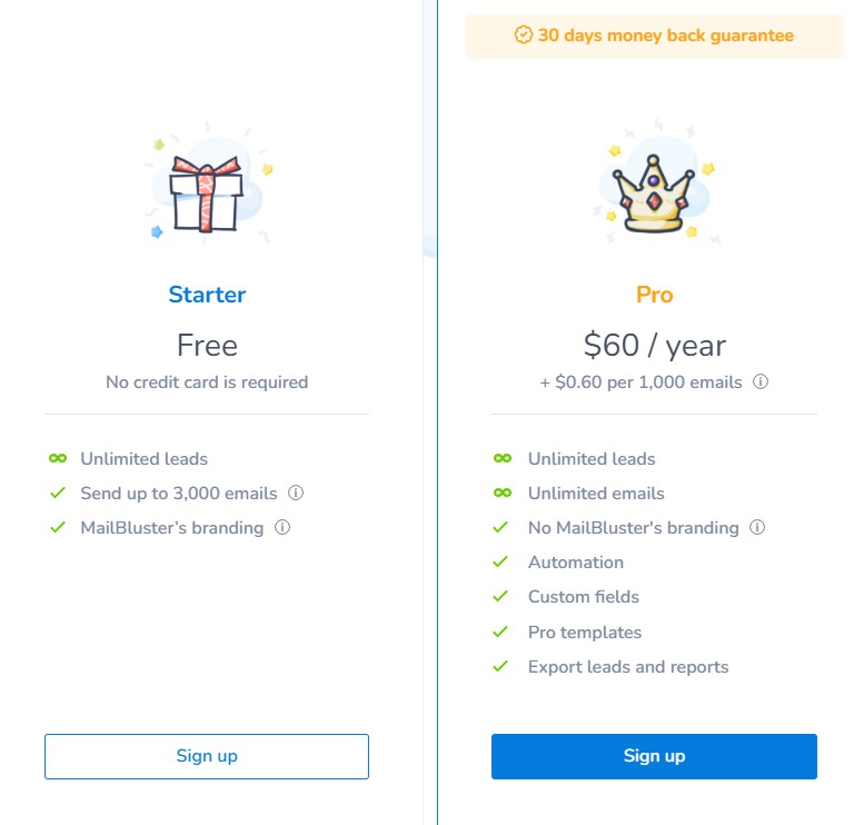 MailBluster pricing