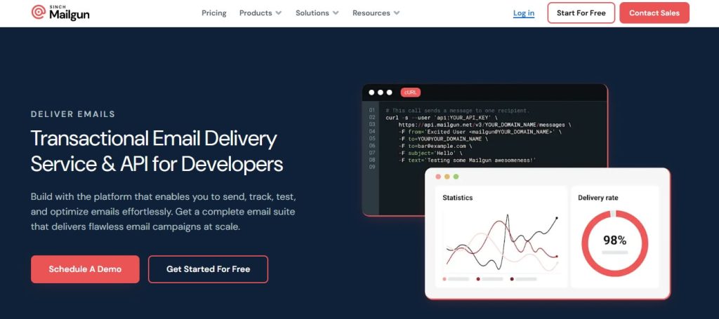 Mailgun homepage