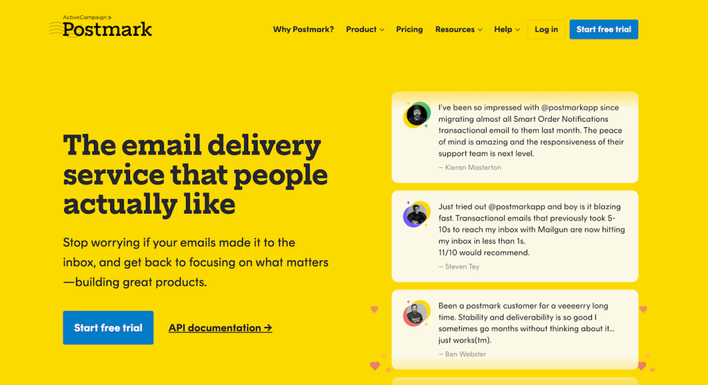 Postmark homepage