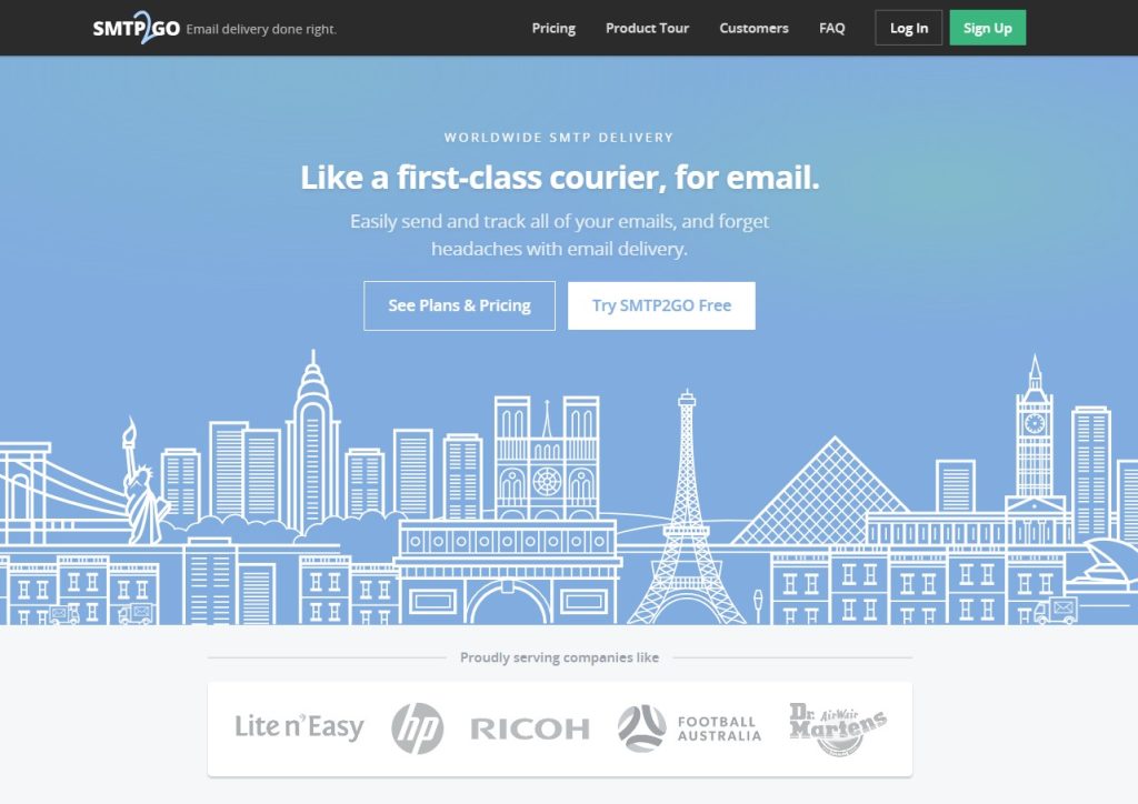 Amazon SES alternative: SMTP2GO homepage