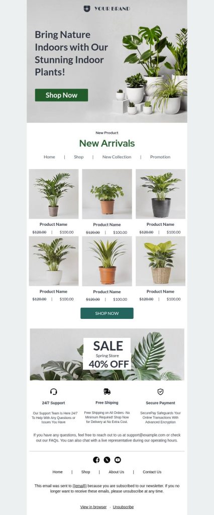 Spring newsletter template for plant sales