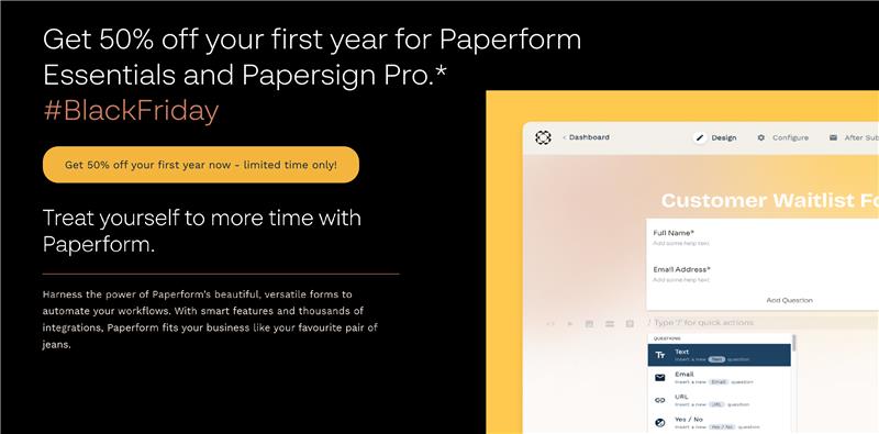 Paperform Black Friday deals