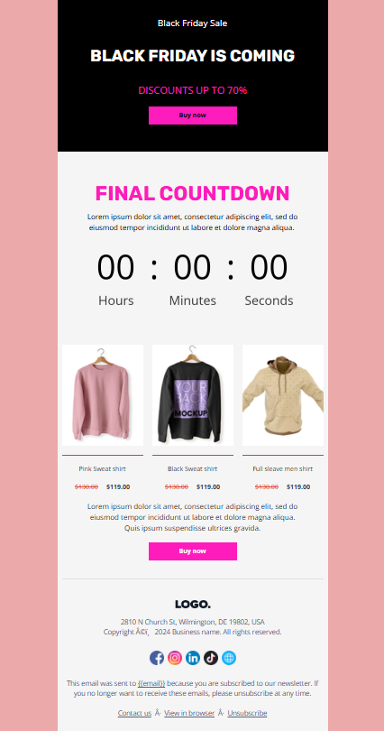 Early Black Friday Email by MailBluster