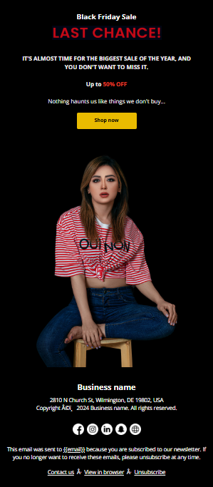 Last chance BFCM email template